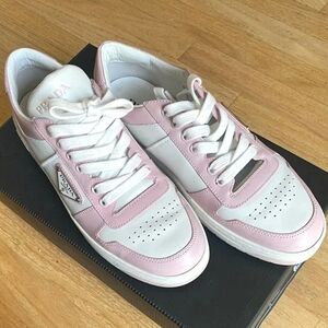 Prada Vitello Pink and White Sneakers